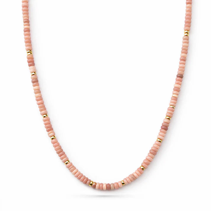Risa Blush Opal Beaded Necklace close up