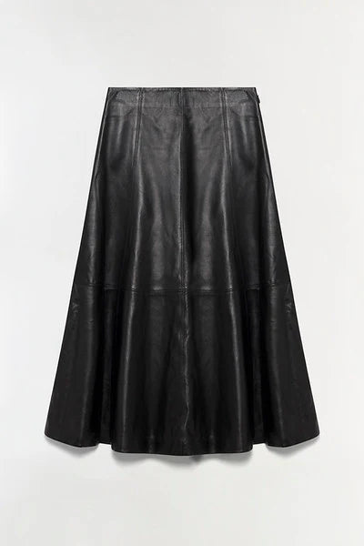Black leather skirt on a white background