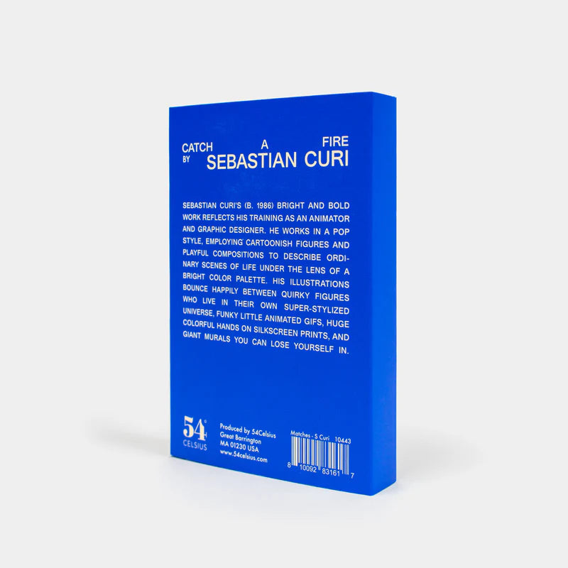 Blue book cover with white text on a white background