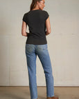 Sheryl Tee in Vintage Black full body back view on model