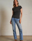 Sheryl Tee in Vintage Black full body front view on model