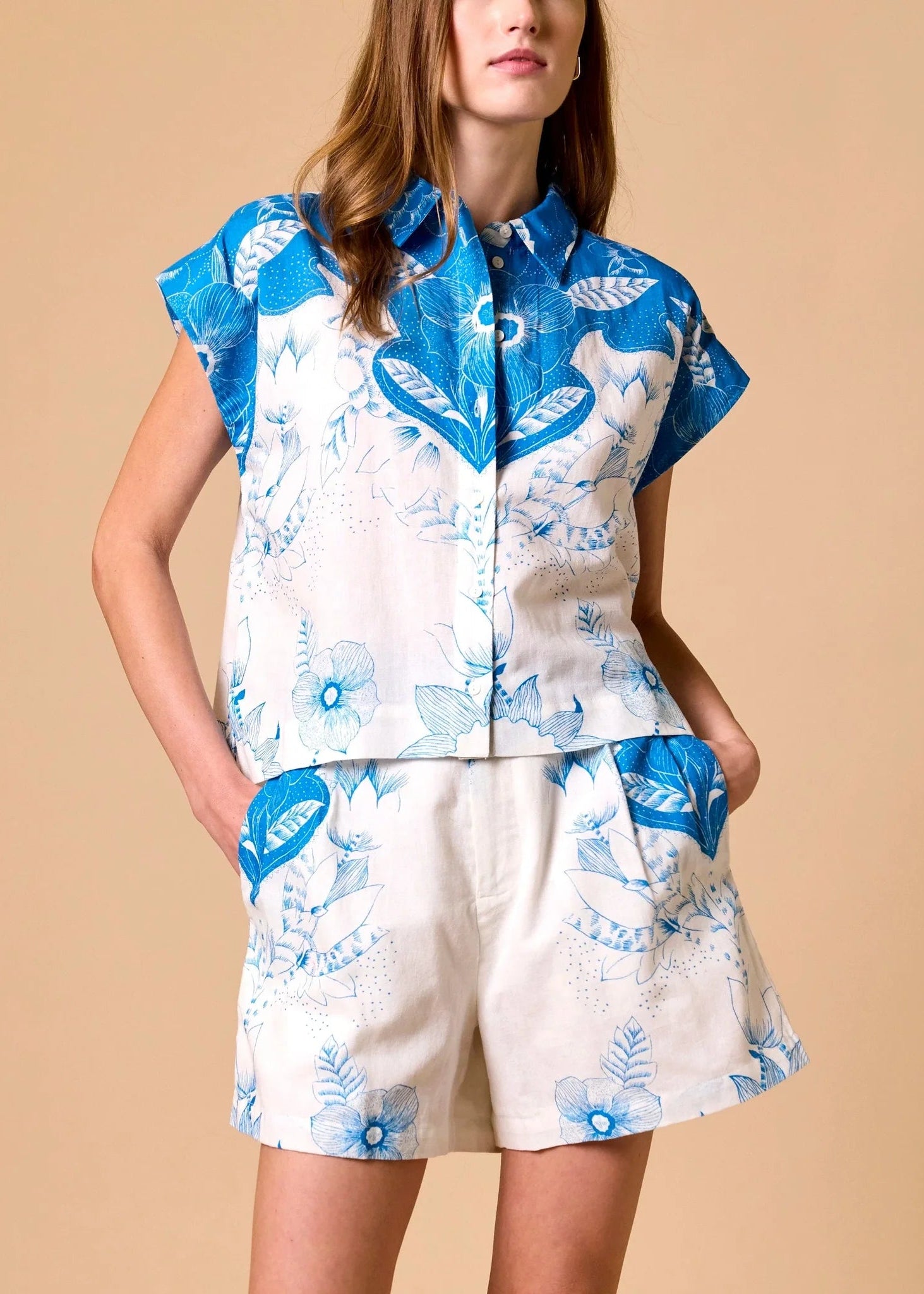 Simone Blouse and Sebastian Short front