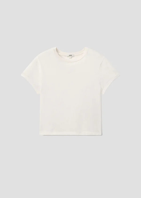 Adine Shrunken Tee White Ash laid flat