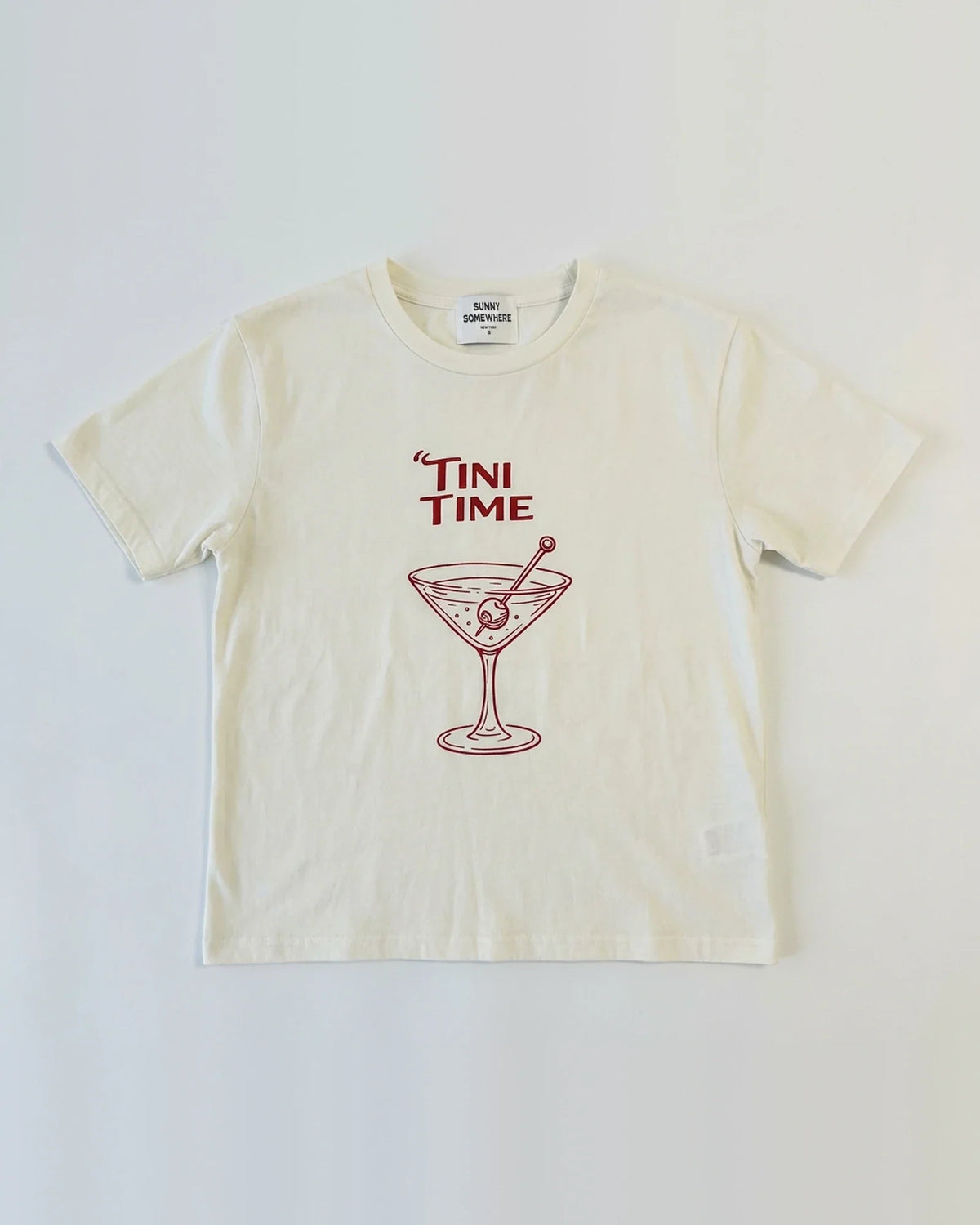 graphic tini time tee on a white background 