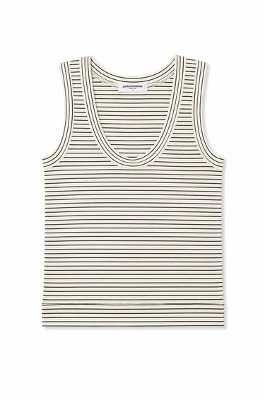 Vicky Stripe Tank front view on white background