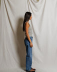 Vicky Stripe Tank side view on model