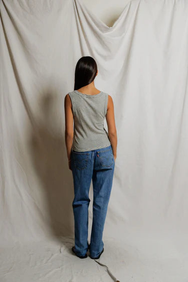 Vicky Stripe Tank back view on model