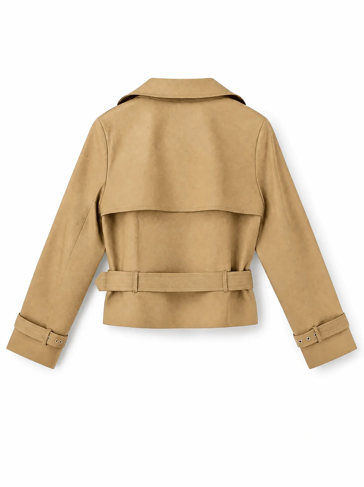 Vida Trench Jacket back view on white background