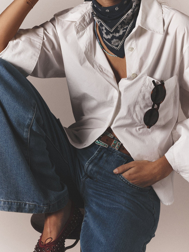White Monroe Shirt close up