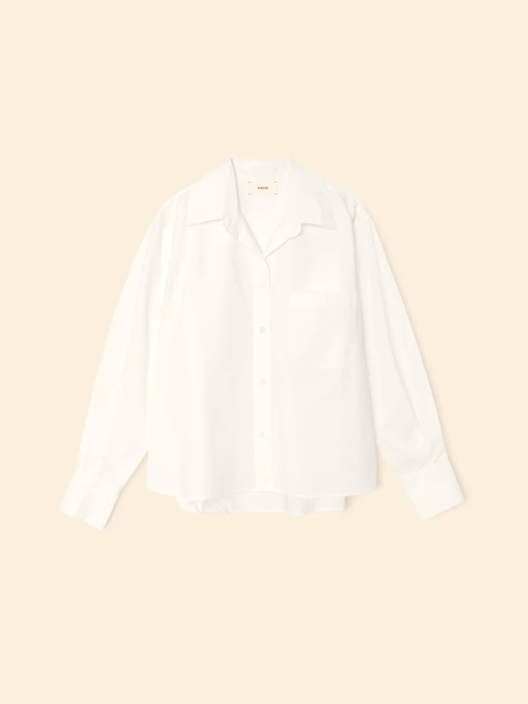 White Monroe Shirt on a beige background
