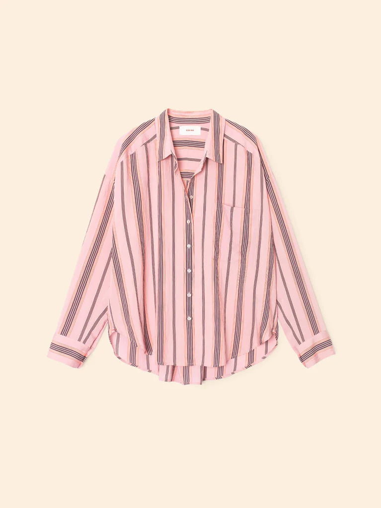 Xirena striped button up shirt front view