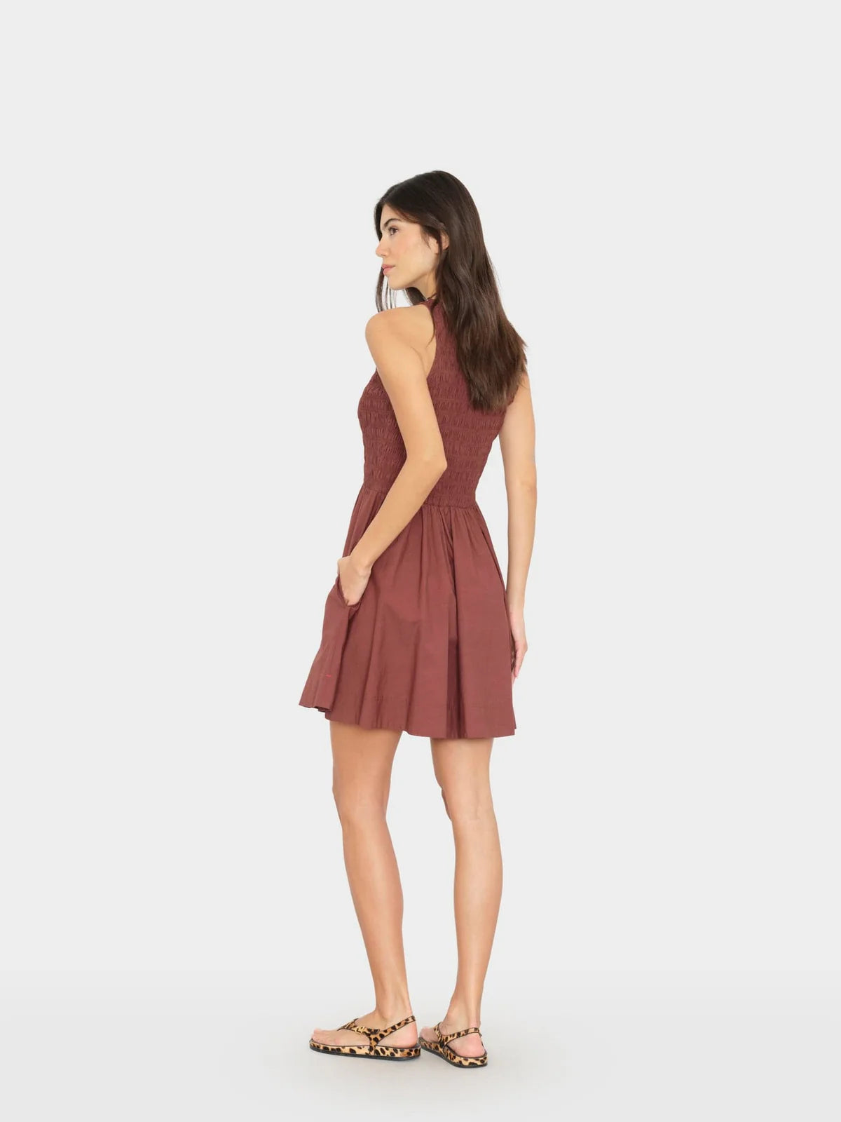Adobe Brown Florie Dress full body back