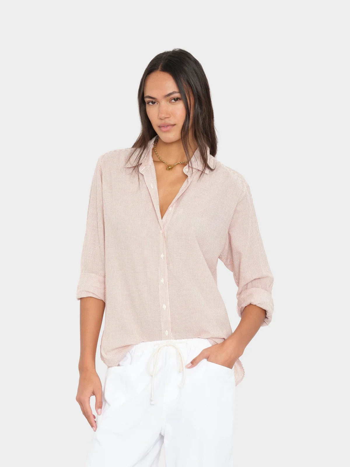 Burnt Sienna Stripe Beau Shirt front
