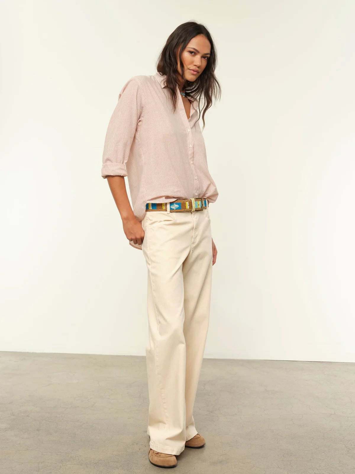 Burnt Sienna Stripe Beau Shirt full body