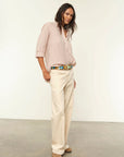 Burnt Sienna Stripe Beau Shirt full body