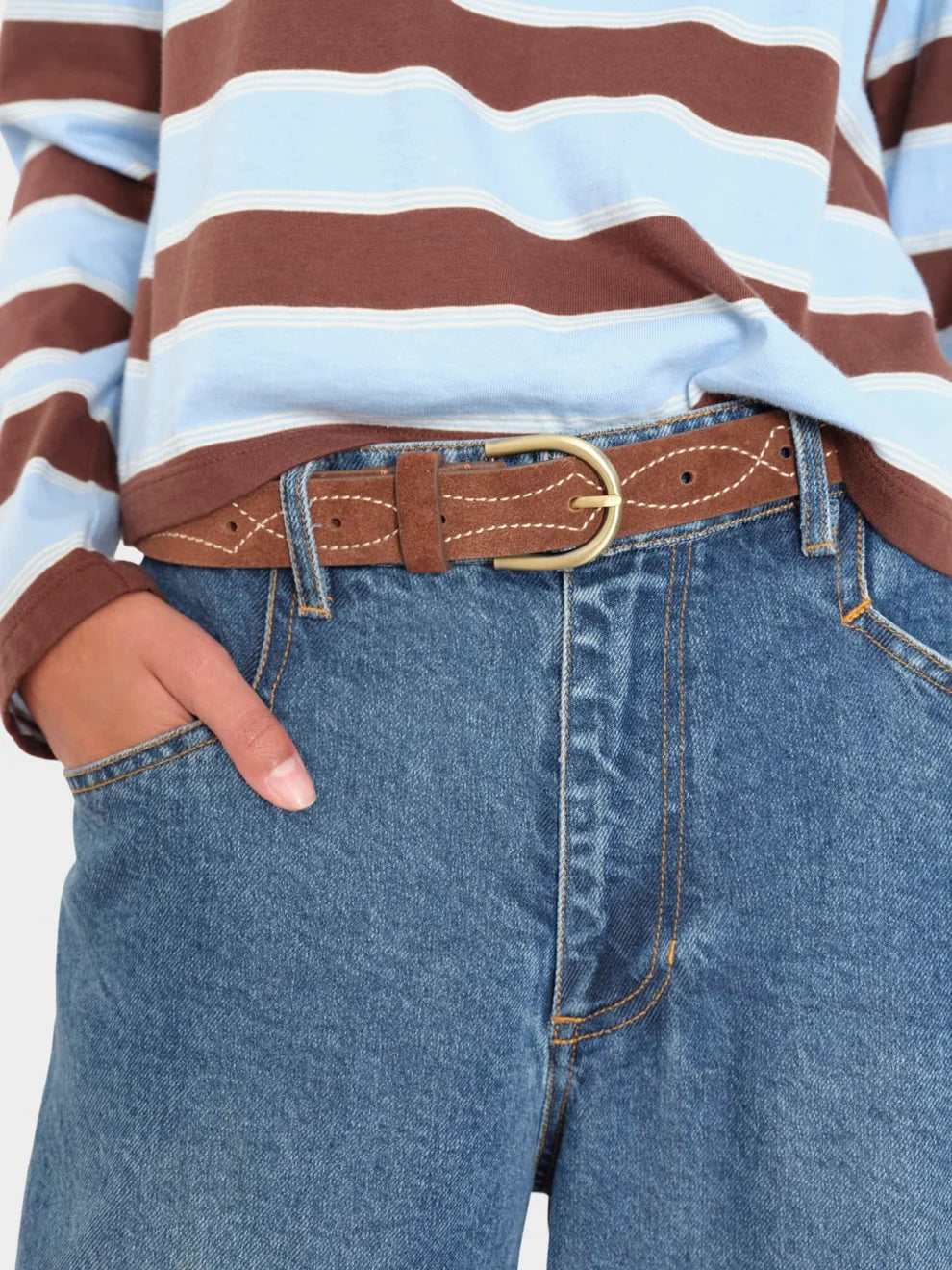 Laredo Belt close up on model