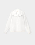 white stud shirt on a white background