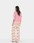 Nixon Pant in Ivory Ikat back view on model