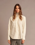 Beau Shirt in Ivory Charm front view on model 