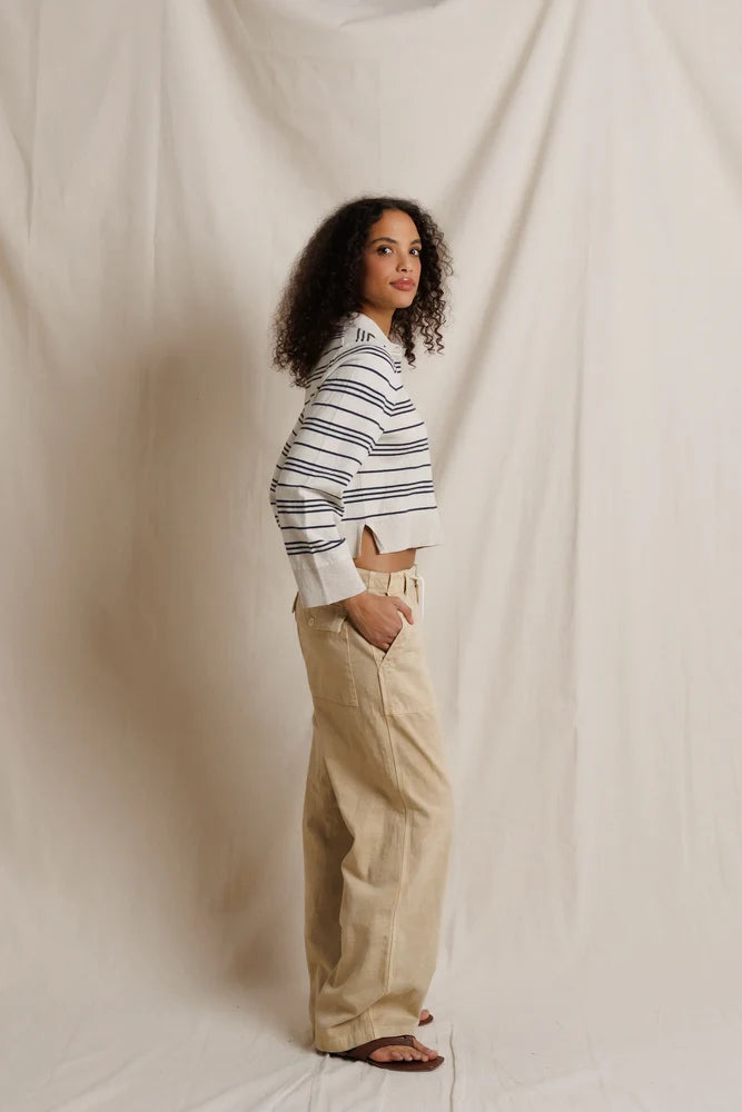 Ximena Stripe Sweater Top side view