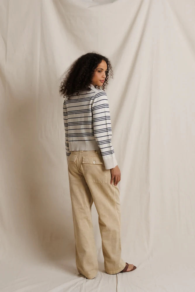 Ximena Stripe Sweater Top back